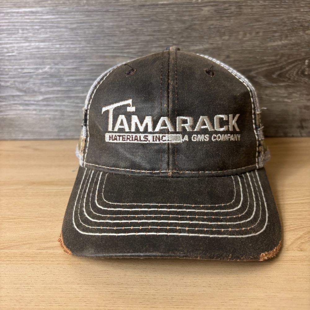 Tamarack Materials Hat Strap Back Brown Distressed Faux Leather GMS Company